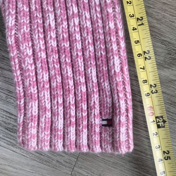 Tommy Hilfiger Pink Ribbed Cable Knit Women's Sweater - Picture 5 of 8